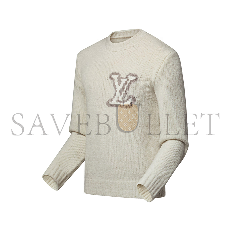 LOUIS VUITTON LV INTARSIA CREWNECK 1AIWEJ LOUIS VUITTON LV INTARSIA CREWNECK 1AIWEJ